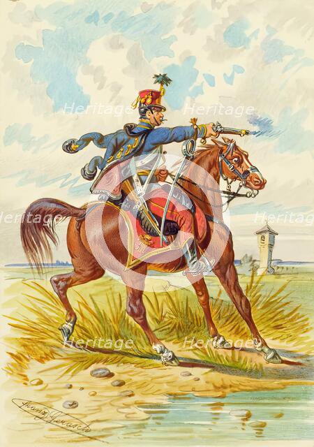 Soldier on horseback, undated. Creator: Franz Gerasch.