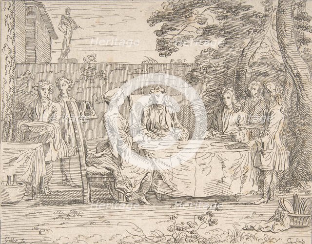 Distinguished Meal, ca.1725-1765. Creator: Caylus, Anne-Claude-Philippe de.