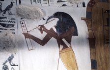 Ibis-headed god Thoth, secretary to the gods and patron of scribes, Ancient Egyptian. Artist: Unknown