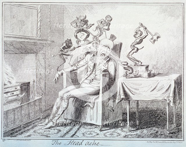 'The head ache', 1835. Artist: George Cruikshank