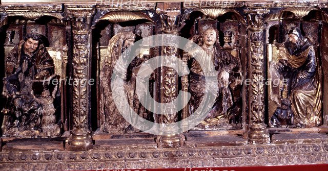 Piety Altarpiece, detail of the holy evangelists in the Church of Santos Juanes in Nava del Rey.