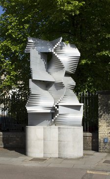 'Construction in Aluminium', sculpture by Kenneth Martin, Cambridge, Cambridgeshire, 2015.  Artists: Patricia Payne, Kenneth Martin.