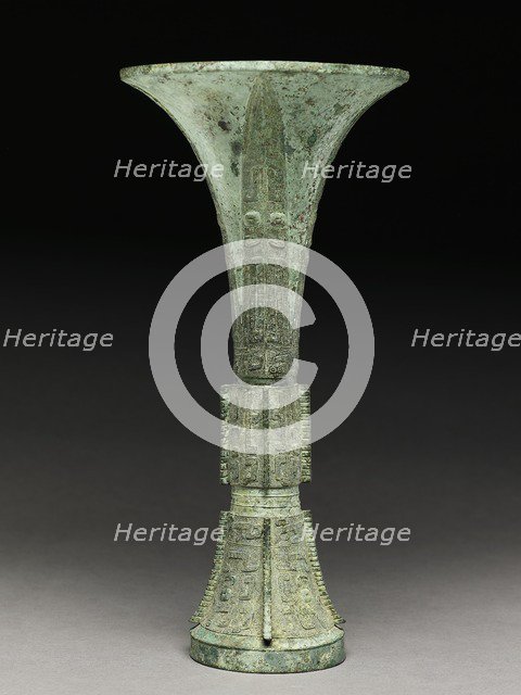 Ritual wine vessel, or gu, Shang Dynasty, Anyang Period (1200-1050 BC). Artist: Unknown.