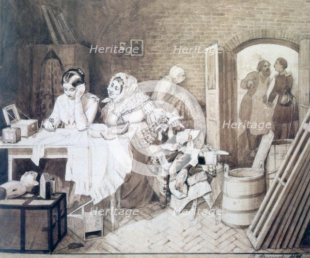 'Mousetrap', 1846. Artist: Pavel Andreevich Fedotov