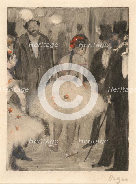 Virginie Being Admired While the Marquis Cavalcanti Looks On, c. 1876/1877. Creator: Edgar Degas.