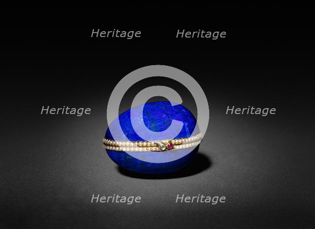 Lapis Lazuli Easter Egg, late 1800s - early 1900s. Creator: Peter Carl Fabergé (Russian, 1846-1920), firm of.