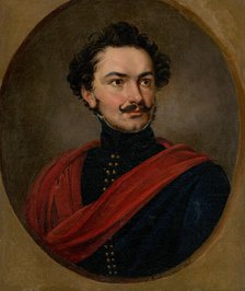 Portrait of a man with moustache, 1826. Creator: János Rombauer.