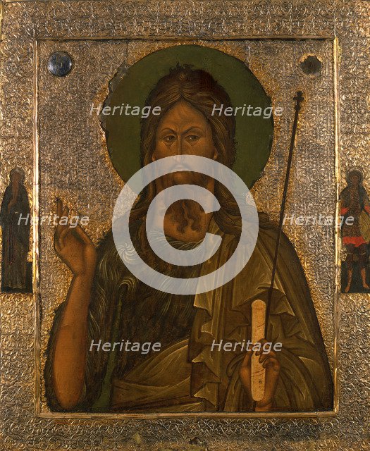 Saint John the Forerunner with Saint John Climacus and Saint Theodore Stratelates, after 1571.