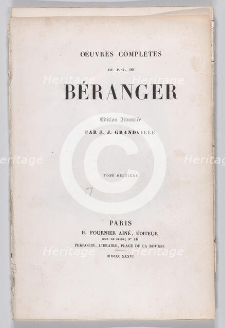 The Complete Works of P.J. de Béranger, 1836., 1836. Creator: Anon.