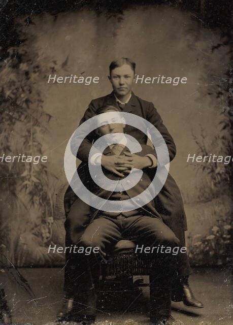 Two Young Men, One Embracing the Other, 1870s-80s. Creator: Unknown.