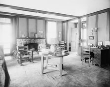Suburban home of Mrs. Robert Hoe Jr., living room, Port Washington, New York, between 1900 and 1910. Creator: Unknown.
