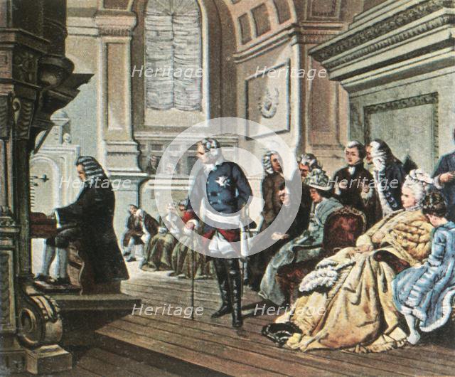 Bach visits Frederick the Great, 1747, (1936). Creator: Unknown.