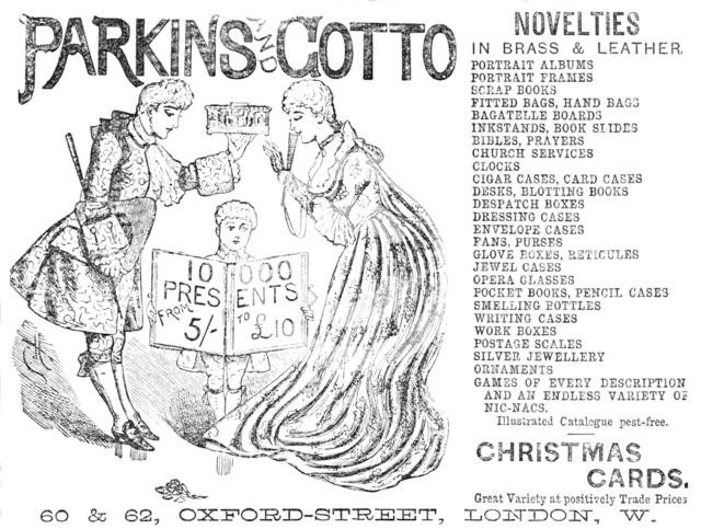 Parkins & Gotto - Novelties, 1883.  Creator: Unknown.