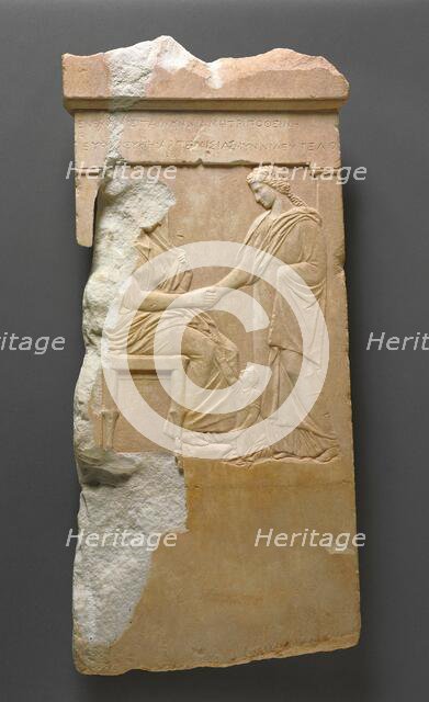 Grave Stele of Mynnia, about 370 BC. Creator: Unknown.