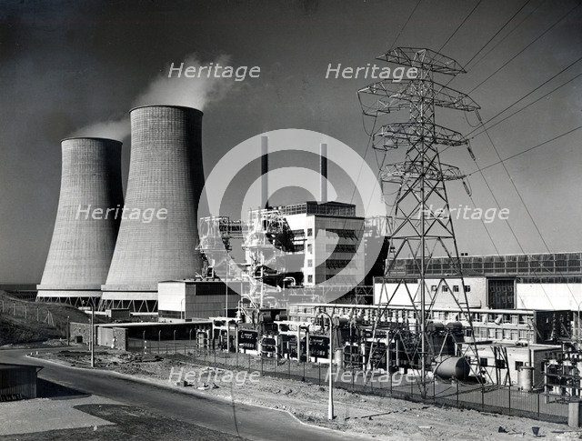 Calder Hall nuclear power station, Cumbria. Artist: UKAEA