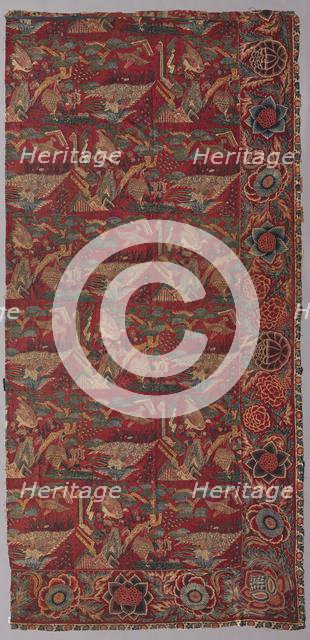 Chintz Bed Cover or Hanging with a Japanese-Inspired Pattern, Right Half, first half 1700s. Creator: Unknown.