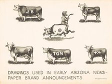 Newspaper Brand Announcements, c. 1942. Creator: Elizabeth Johnson.
