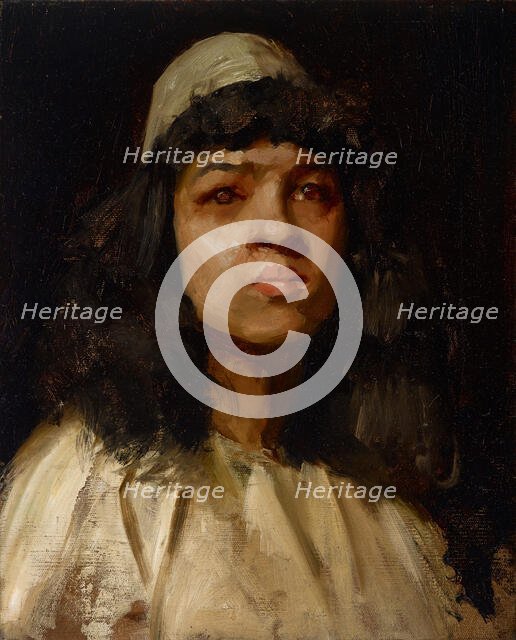 Study Head, about 1889-1891. Creator: William Merritt Chase.