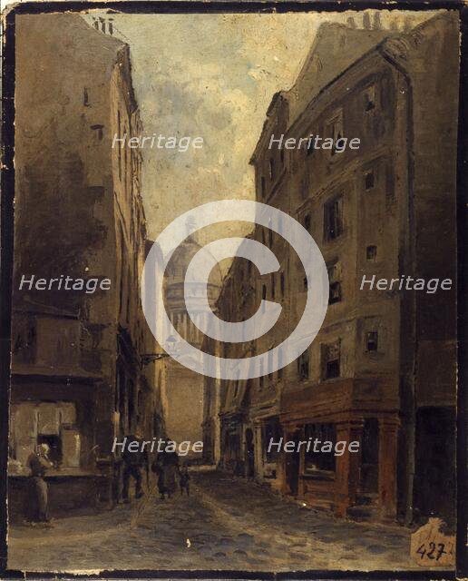 Rue Sept-Voies (current rue Valette), current 5th arrondissement, c1855 — 1865. Creator: Charles Fichot.
