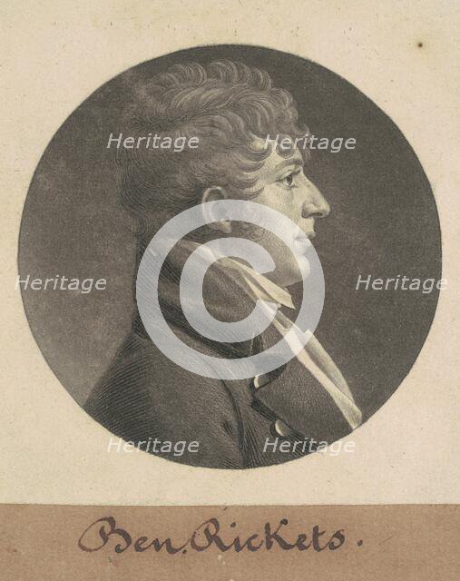 Benjamin Ricketts, 1805. Creator: Charles Balthazar Julien Févret de Saint-Mémin.