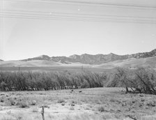 U.S. 99, on ridge over Tehachapi Mountains, 1939. Creator: Dorothea Lange.