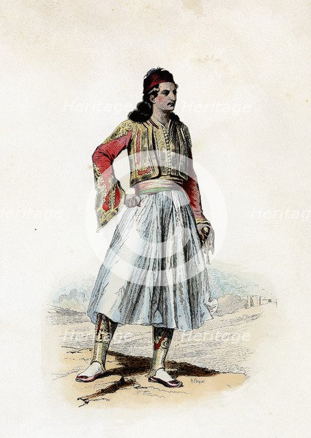 Mavromichalis Demetrius, Prince of Greece, engraving from 1870.