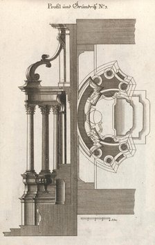 Floorplan and Side View of an Altar, Plate c (2) from 'Unterschiedliche Neu..., Printed ca. 1750-56. Creator: Georg Gottfried Winckler.