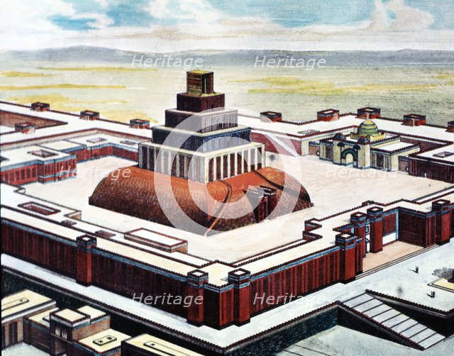 Ziggurat, reconstruction made by Charles Chipiez.