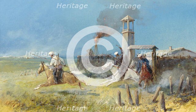 A Raised Alarm in the Redoubt of the Fortress, 19th century. Creator: Nikolay Nikolaevich Karazin.