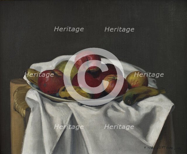 Still life with apples, 1910. Creator: Vallotton, Felix Edouard (1865-1925).