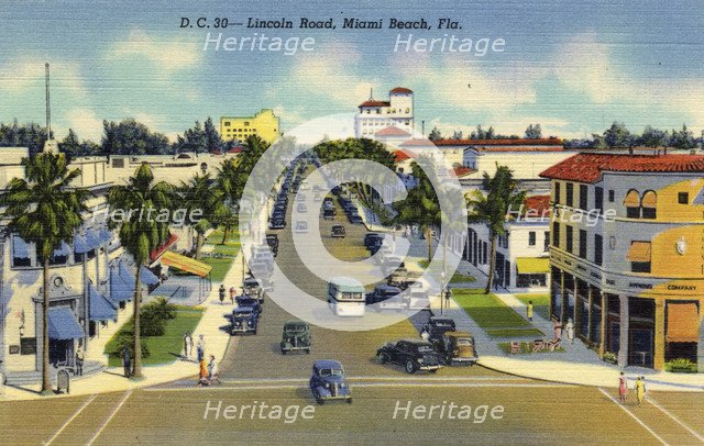 Lincoln Road, Miami Beach, Florida, USA, 1938. Artist: Unknown