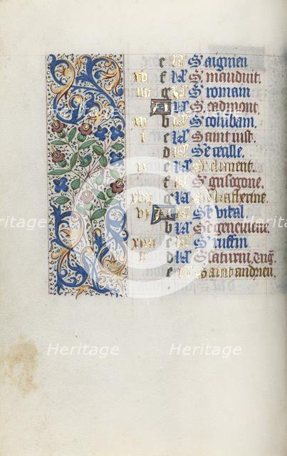 Book of Hours (Use of Rouen): fol. 11v, c. 1470. Creator: Master of the Geneva Latini (French, active Rouen, 1460-80).