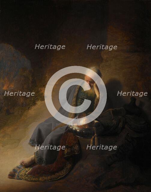 Jeremiah Lamenting the Destruction of Jerusalem, 1630. Creator: Rembrandt Harmensz van Rijn.