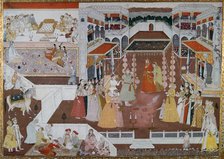 An Indian marriage painting from Lucknow, 18th century. Artist: Unknown