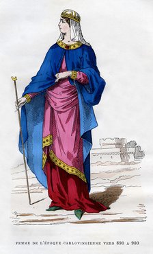Frankish woman of the time of the Carolingians, 890-900 (1882-1884). Artist: Unknown