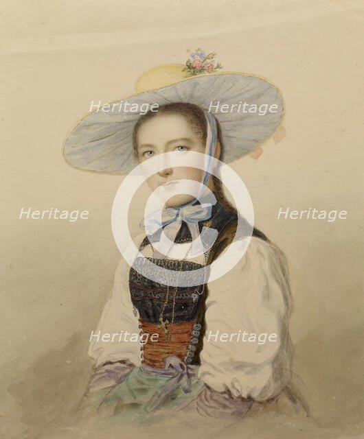 Girl in a Southern German Folk Costume, 19th century. Creator: Unknown.