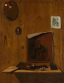 Trompe l'oeil with Palettes and Miniature. Creator: Attributed to Jean François de Le Motte (French, born before 1635-died in or after 1685).