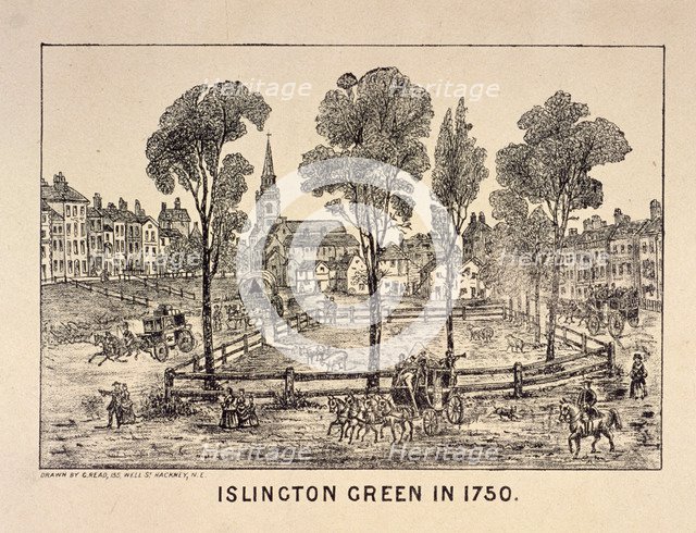 Islington Green, London, 1750. Artist: Anon