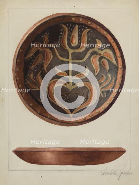 Pa. German Plate, c. 1940. Creator: Charlotte Sperber.