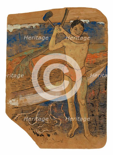 Man with an Ax, 1891/93. Creator: Paul Gauguin.