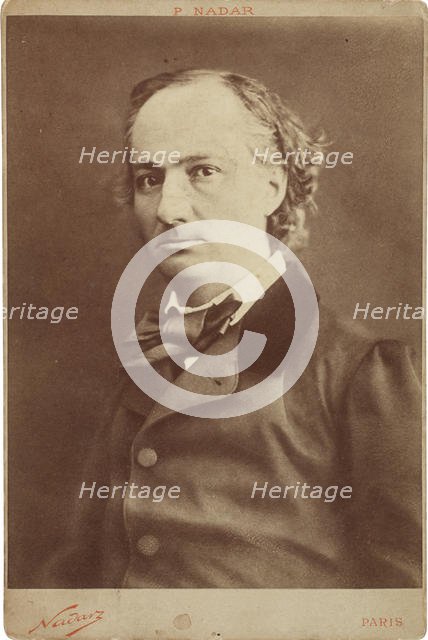 Portrait of Charles Baudelaire (1821-1867), ca 1855. Creator: Nadar, Gaspard-Félix (1820-1910).
