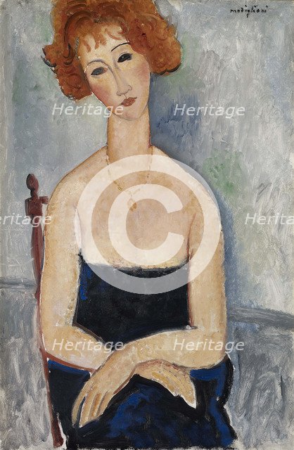 Red-headed Woman wearing a Pendant, 1918.