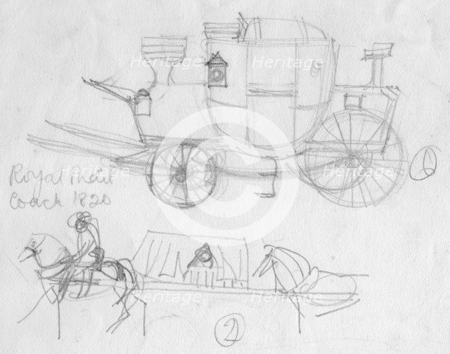 'Royal Mail coach, 1820', (c1950).  Creator: Shirley Markham.
