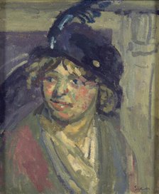 The blue hat, 1914. Creator: Walter Richard Sickert.