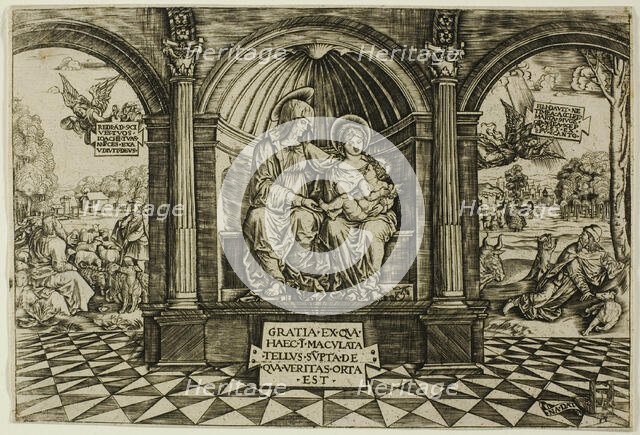 The Virgin and Child Enthroned with Saint Anne, 1512/13. Creator: Master NA. DAT with the Mousetrap.