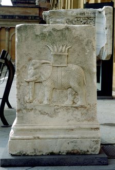 Roman relief of an elephant. Artist: Unknown