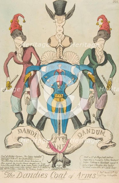 The Dandies Coat of Arms, March 28, 1819., March 28, 1819. Creator: George Cruikshank.