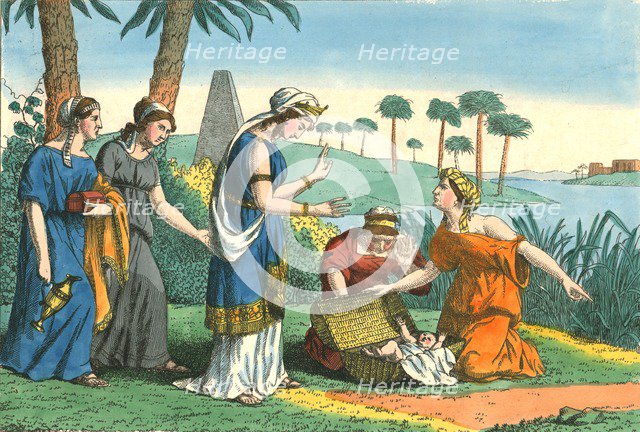 The Discovery of Moses, (19th century?). Artists: Weenix, N v d Linden.