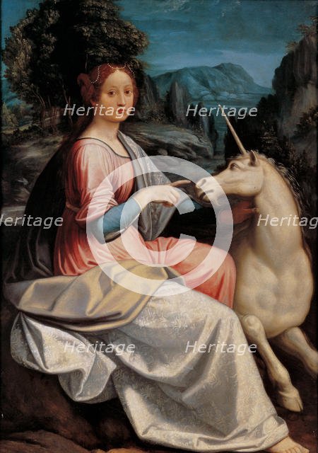 Lady and the Unicorn, 1534-1540. Creator: Longhi, Luca (1507-1580).