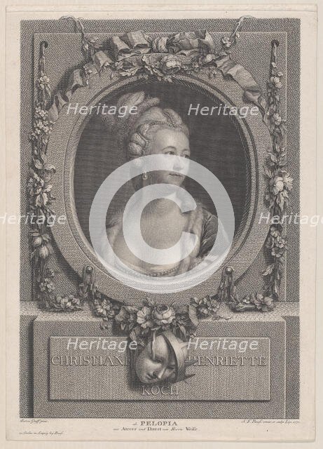 Portrait of Christiane Henriette Koch as Pelopia, 1770. Creator: Johann Friedrich Bause.